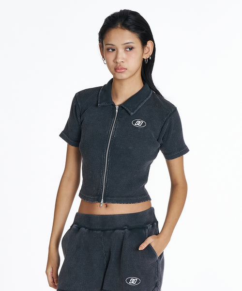 DC Shoes ウィメンズ 26 WS TELECO ZIP COLLAR CD SS カーディガン