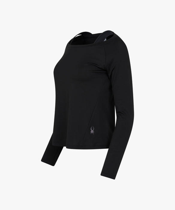 SPYDER ウィメンズ ROUND NECK LONG T-SHIRTS ロンT 【2026年秋冬モデル】 BLK / M