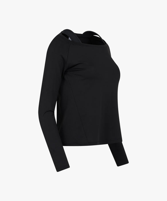 SPYDER ウィメンズ ROUND NECK LONG T-SHIRTS ロンT 【2026年秋冬モデル】 BLK / M