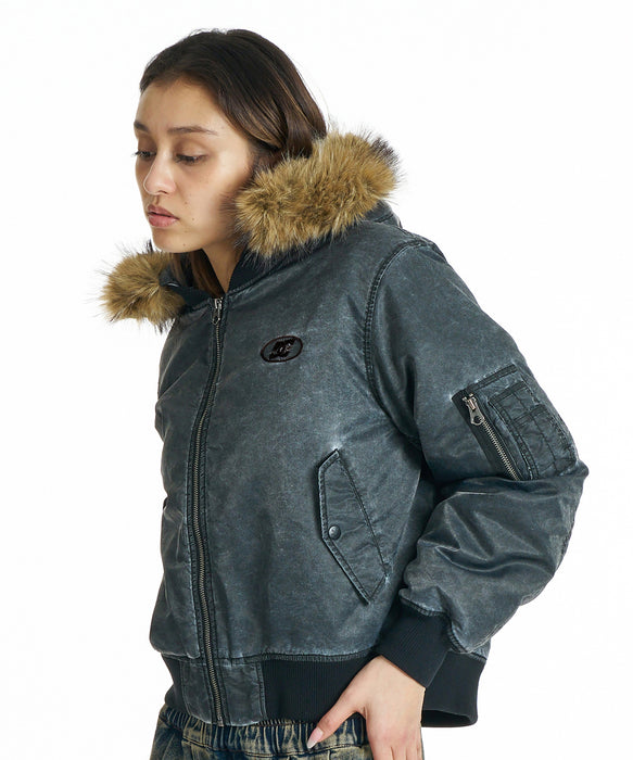 DC SHOES ウィメンズ 26 WS FUR HOOD FLIGHT JACKET ジャケット 【2026年秋冬モデル】 BLK / L