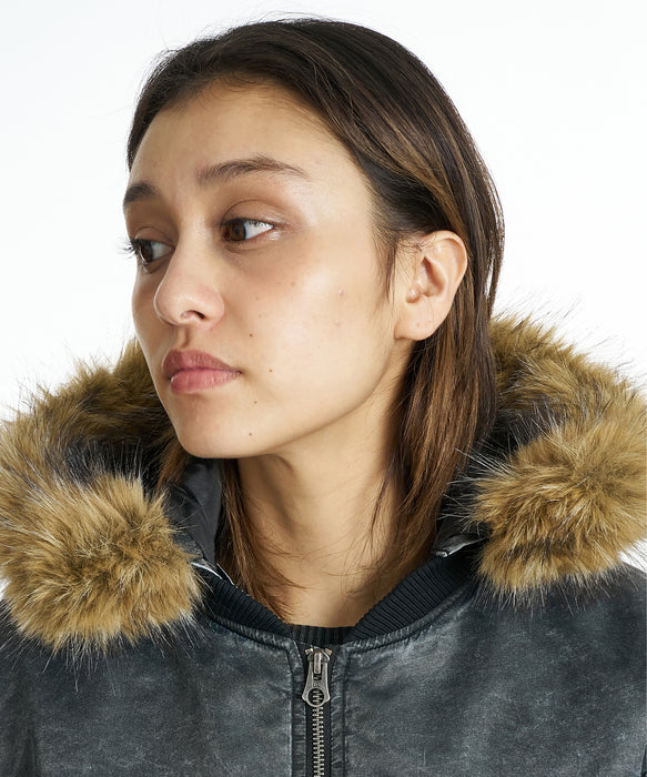 DC SHOES ウィメンズ 26 WS FUR HOOD FLIGHT JACKET ジャケット 【2026年秋冬モデル】 BLK / L