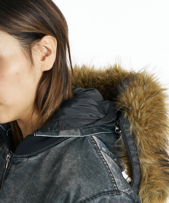 DC SHOES ウィメンズ 26 WS FUR HOOD FLIGHT JACKET ジャケット 【2026年秋冬モデル】 BLK / L