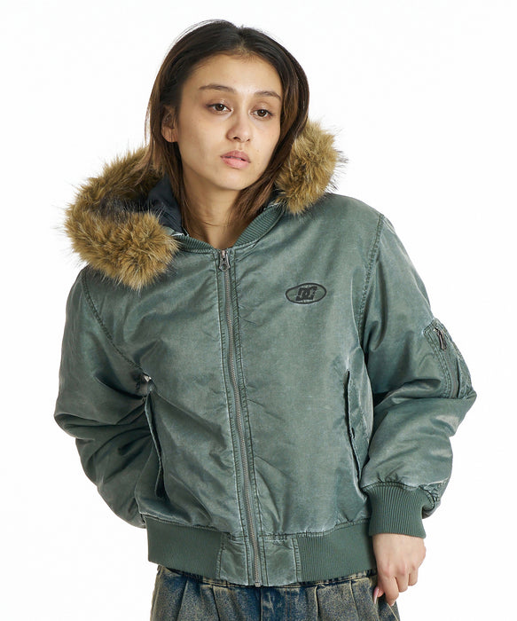 DC SHOES ウィメンズ 26 WS FUR HOOD FLIGHT JACKET ジャケット 【2026年秋冬モデル】 KHA / L