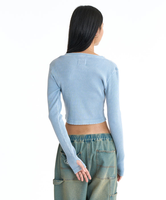 DC SHOES ウィメンズ 26 WS TELECO SHORT LS クロップド丈 ロンT 長袖T