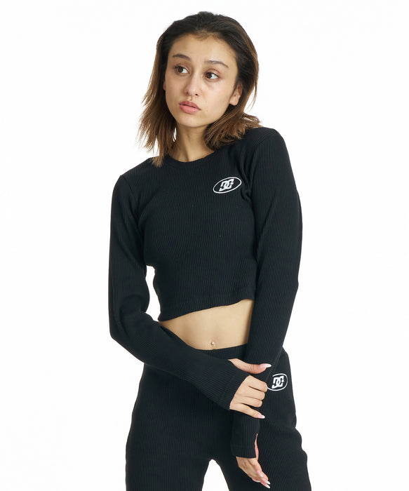 DC SHOES ウィメンズ 26 WS TELECO SHORT LS ロンT 【2026年秋冬モデル】 BLK / L