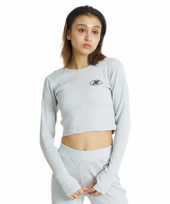 DC SHOES ウィメンズ 26 WS TELECO SHORT LS ロンT 【2026年秋冬モデル】 GRY / L