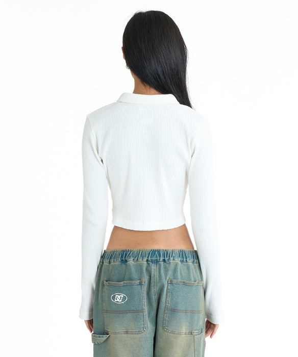 DC SHOES ウィメンズ 26 WS TELECO SHORT P クロップド丈 ポロシャツ 【2026年春夏モデル】 WHT / M
