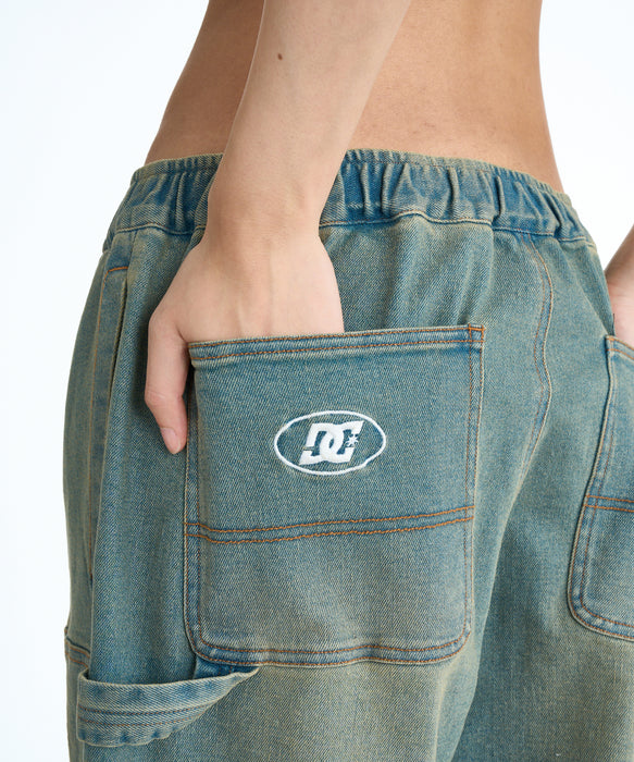 DC SHOES ウィメンズ 26 WS SUPERWIDE BAGGY DOUBLEKNEE PANT デニム
