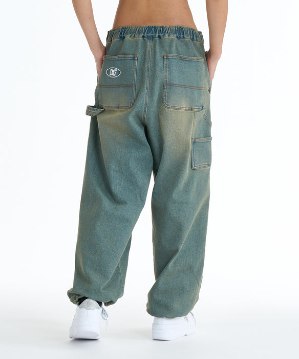 DC SHOES ウィメンズ 26 WS SUPERWIDE BAGGY DOUBLEKNEE PANT デニム