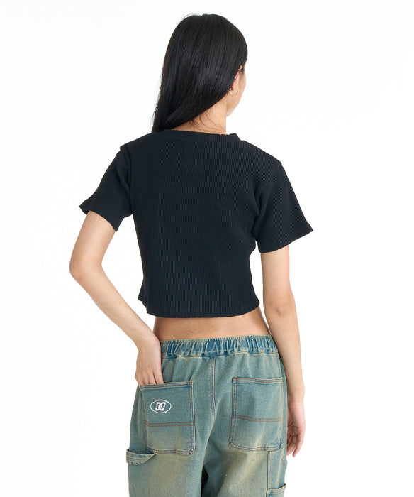 DC SHOES ウィメンズ 26 WS TELECO SHORT S Tシャツ 【2026年春夏モデル】 BLK / M