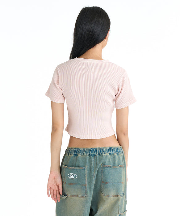 DC SHOES ウィメンズ 26 WS TELECO SHORT S Tシャツ 【2026年春夏モデル】 PKS / M