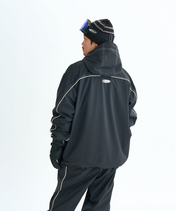 Quiksilver フード付きアノラックジャケット S/M ブラック/ホワイト Quiksilver フード付きアノラックジャケット S/M ブラック