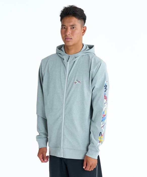 QUIKSILVER メンズ OMNI MW ZIP HOODIE ジップラッシュガード 【2026年春夏モデル】 HTR / XL