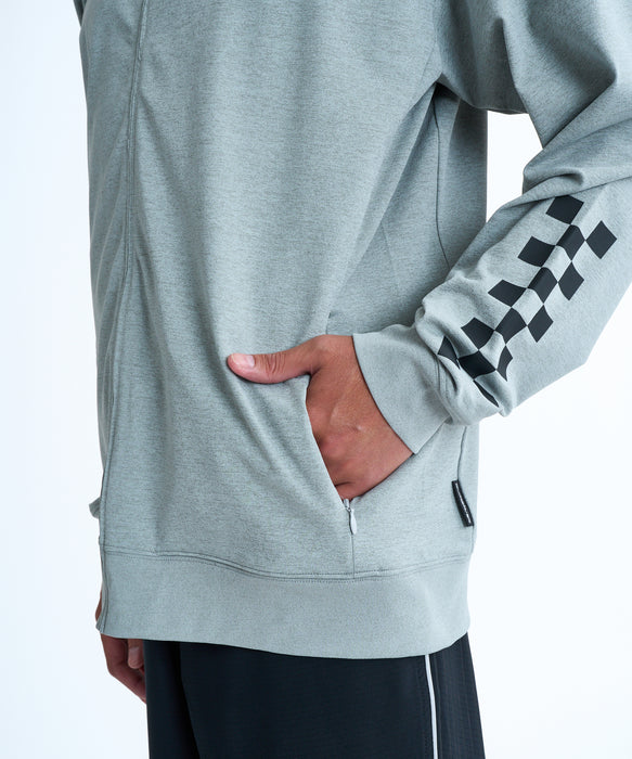 QUIKSILVER メンズ CHECKER ZIP ジップラッシュガード 【2026年春夏モデル】 HTR / XL