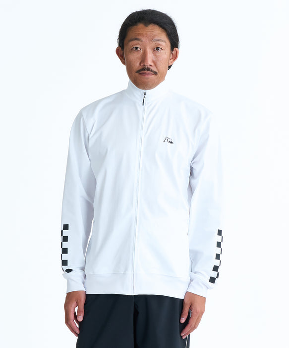 QUIKSILVER メンズ CHECKER ZIP ジップラッシュガード 【2026年春夏モデル】 WHT / XL