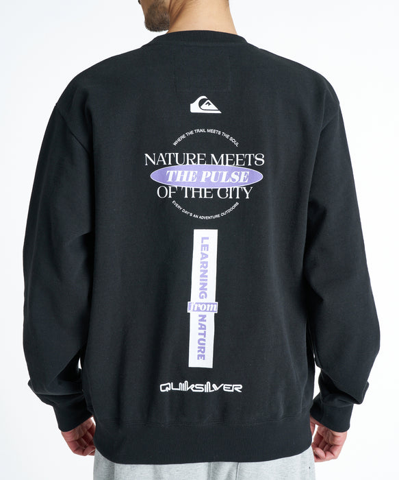 QUIKSILVER メンズ QS MEETS SWEAT CREW トレーナー 【2026年秋冬モデル】 BLK / XL