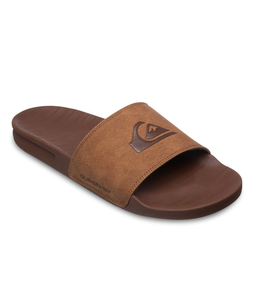 QUIKSILVER メンズ RIVI NUBUCK SLIDE ヴィーガンレザーヌバックサンダル