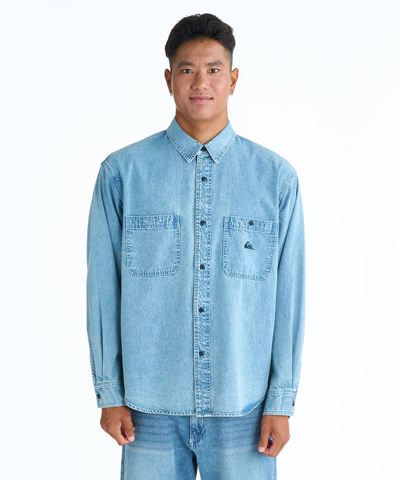 QUIKSILVER メンズ DENIM WASH SH 長袖シャツ 【2026年春夏モデル】 BLU / XL