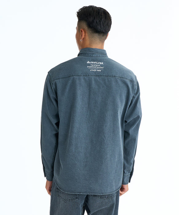 QUIKSILVER メンズ DENIM WASH SH 長袖シャツ 【2026年春夏モデル】 GRY / XL