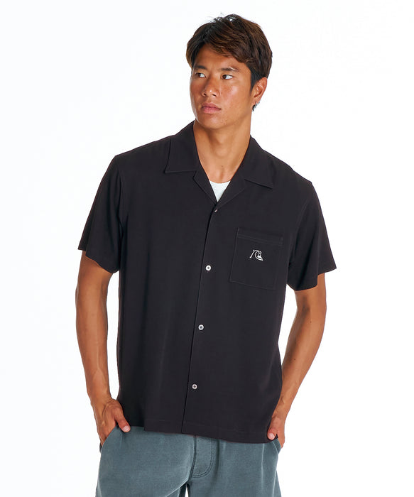 QUIKSILVER メンズ DNA BUBBLE OPEN SHIRT 半袖オープンカラーシャツ