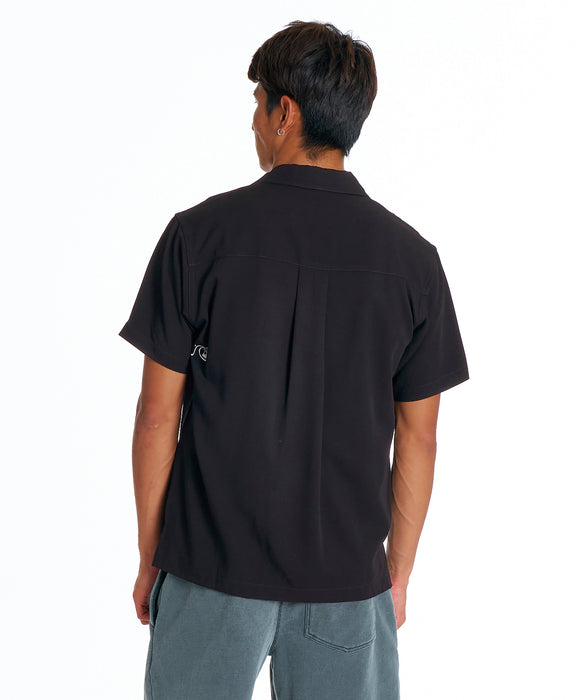 QUIKSILVER メンズ DNA BUBBLE OPEN SHIRT 半袖オープンカラーシャツ
