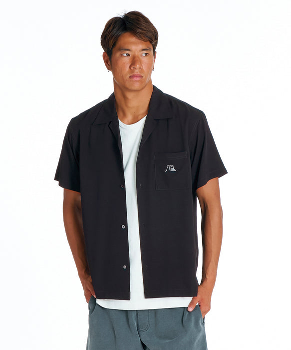 QUIKSILVER メンズ DNA BUBBLE OPEN SHIRT 半袖オープンカラーシャツ