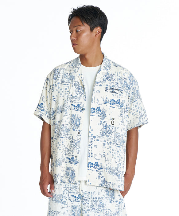 QUIKSILVER メンズ MERCURY PAISLEY OPEN SHIRT 半袖シャツ 【2026年夏モデル】 IVY / XL
