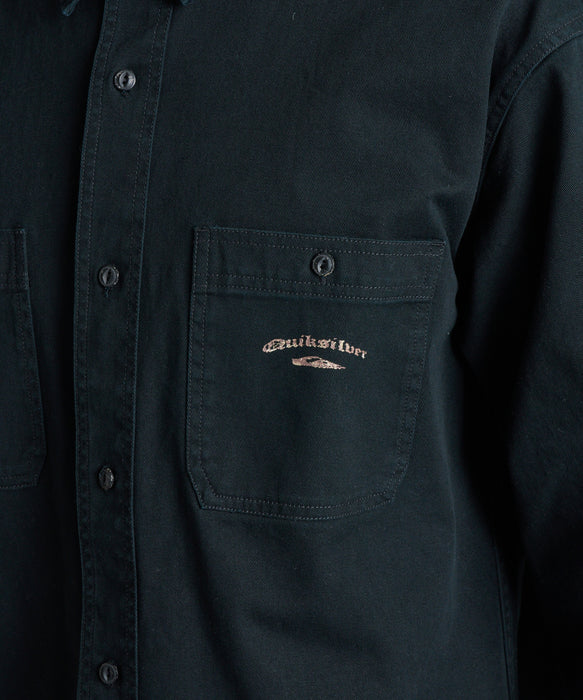 QUIKSILVER メンズ MERCURY CHINO WASH SHIRTS 長袖シャツ 【2026年秋冬モデル】 BLK / XL