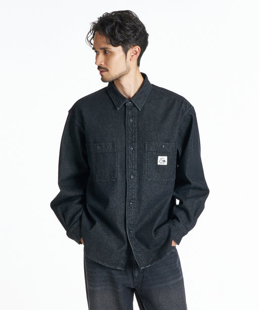 QUIKSILVER メンズ DNA DENIM WASH SHIRTS 長袖シャツ 【2026年秋冬モデル】 BLK / XL
