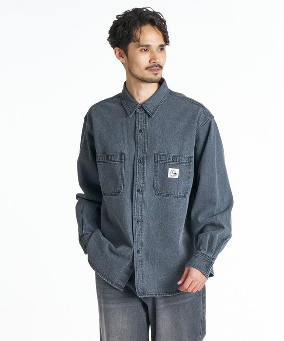 QUIKSILVER メンズ DNA DENIM WASH SHIRTS 長袖シャツ 【2026年秋冬モデル】 GRY / XL