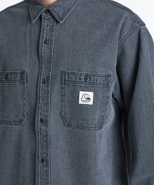 QUIKSILVER メンズ DNA DENIM WASH SHIRTS 長袖シャツ 【2026年秋冬モデル】 GRY / XL