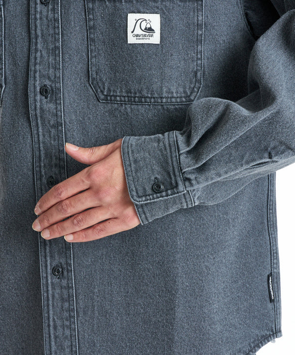 QUIKSILVER メンズ DNA DENIM WASH SHIRTS 長袖シャツ 【2026年秋冬モデル】 GRY / XL