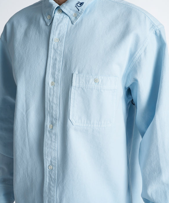 QUIKSILVER メンズ DNA OX WASH BD SHIRTS 長袖シャツ 【2026年秋冬モデル】 SAX / XL