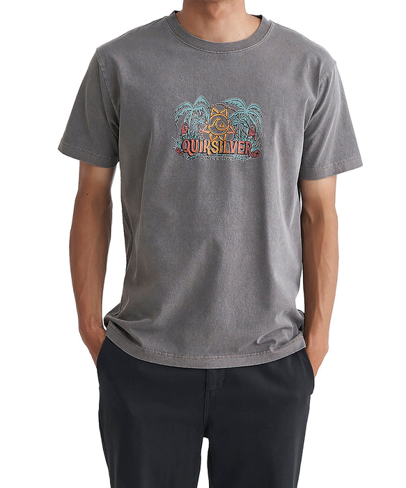 【OUTLET】QUIKSILVER メンズ DALA JUNGLE ST 半袖コットンTシャツ レギュラーフィット グラフィックデザイン
