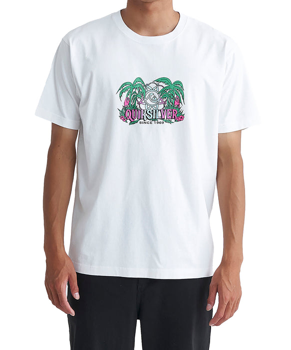 【OUTLET】QUIKSILVER メンズ DALA JUNGLE ST 半袖コットンTシャツ レギュラーフィット グラフィックデザイン