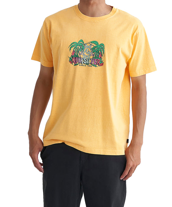 【OUTLET】QUIKSILVER メンズ DALA JUNGLE ST 半袖コットンTシャツ レギュラーフィット グラフィックデザイン