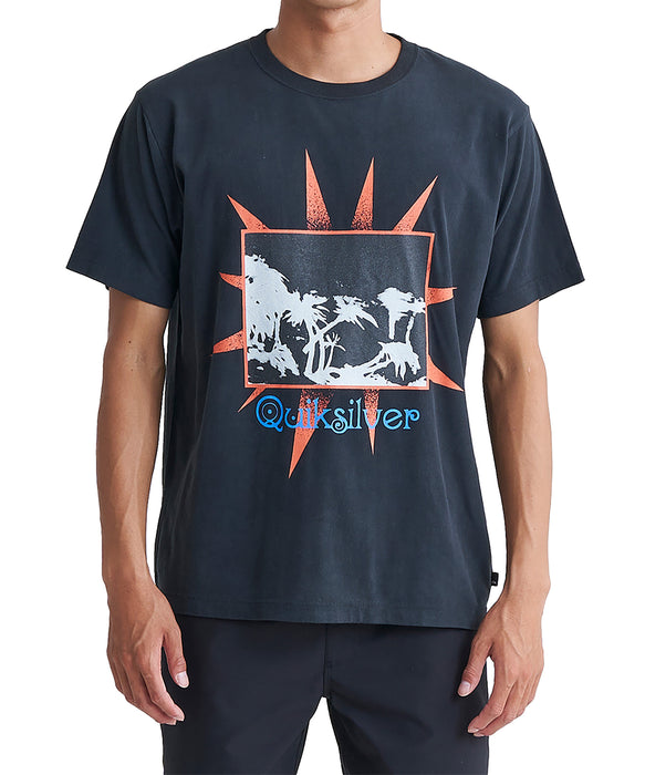 【OUTLET】QUIKSILVER メンズ GREY DAYS ST 半袖コットンTシャツ レギュラーフィット グラフィックデザイン