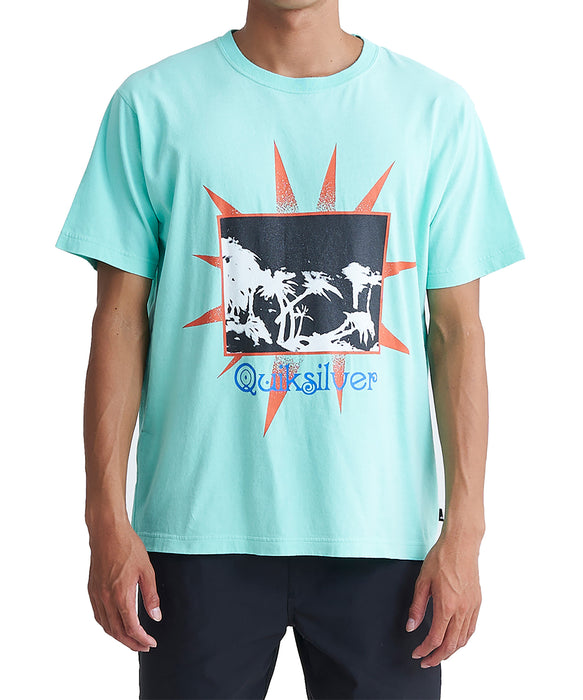【OUTLET】QUIKSILVER メンズ GREY DAYS ST 半袖コットンTシャツ レギュラーフィット グラフィックデザイン