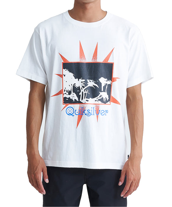 【OUTLET】QUIKSILVER メンズ GREY DAYS ST 半袖コットンTシャツ レギュラーフィット グラフィックデザイン