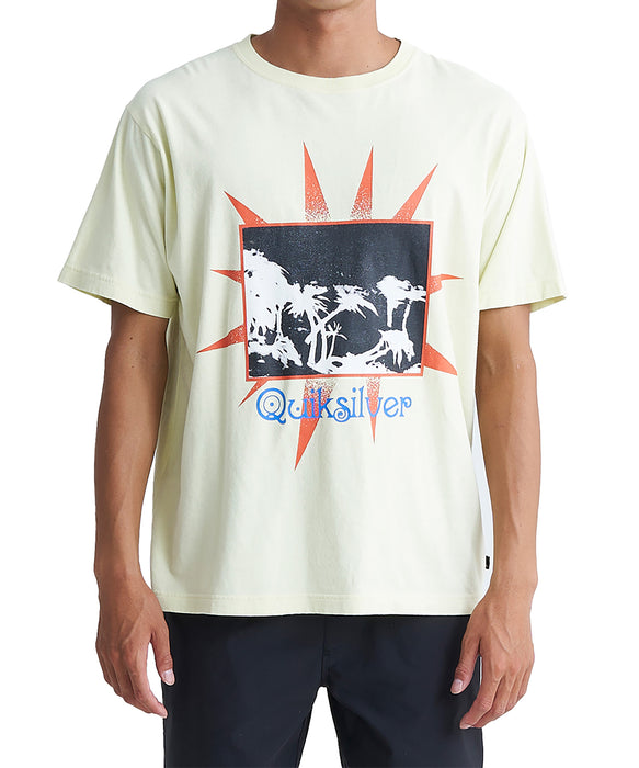【OUTLET】QUIKSILVER メンズ GREY DAYS ST 半袖コットンTシャツ レギュラーフィット グラフィックデザイン