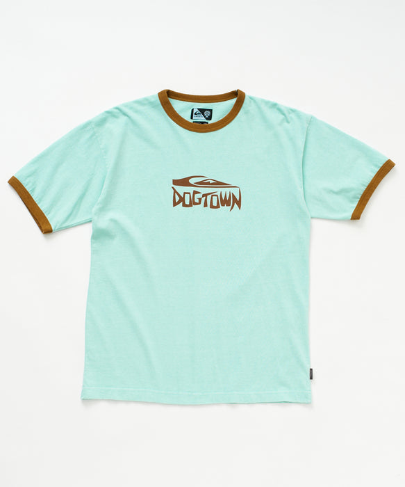 <QUIKSILVER X DOGTOWN> メンズ DTQS PG HORRORSCRIPT RINGER ST 半袖コットンTシャツ ルーズフィット【2026年夏モデル】