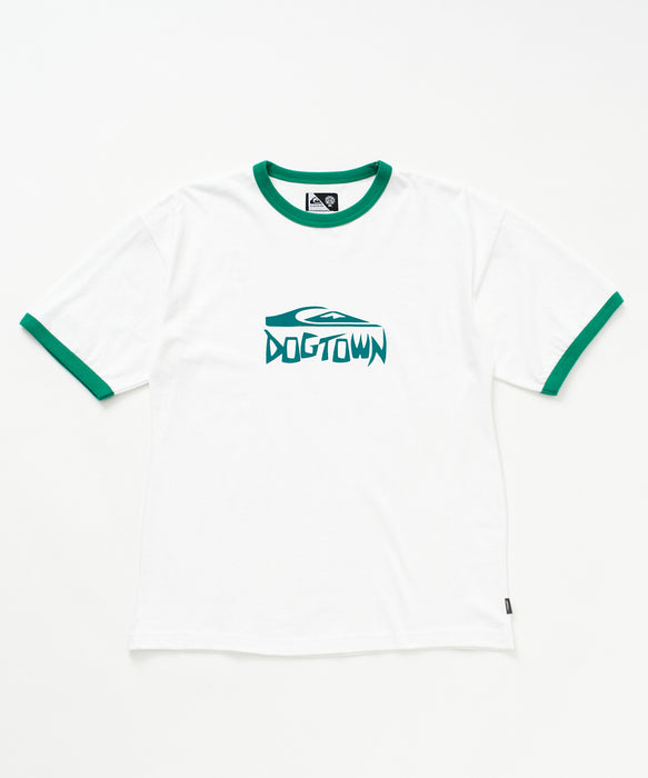 <QUIKSILVER X DOGTOWN> メンズ DTQS PG HORRORSCRIPT RINGER ST 半袖コットンTシャツ ルーズフィット【2026年夏モデル】