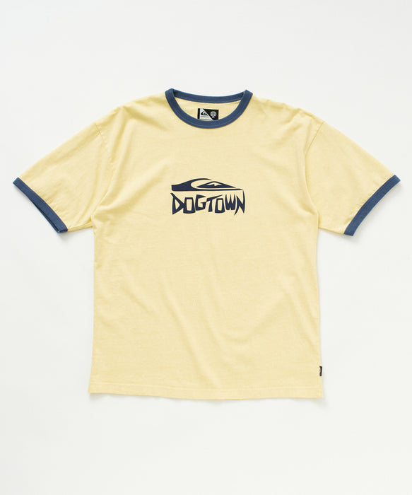 <QUIKSILVER X DOGTOWN> メンズ DTQS PG HORRORSCRIPT RINGER ST 半袖コットンTシャツ ルーズフィット【2026年夏モデル】