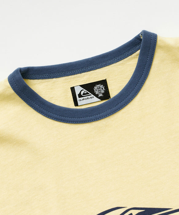 <QUIKSILVER X DOGTOWN> メンズ DTQS PG HORRORSCRIPT RINGER ST 半袖コットンTシャツ ルーズフィット【2026年夏モデル】