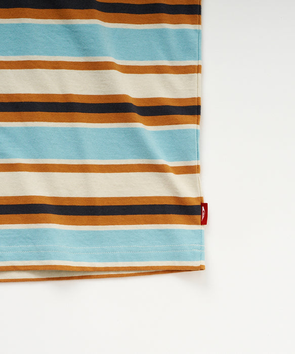 <QUIKSILVER X DOGTOWN> メンズ DTQS BORDER ST ボーダー半袖Tシャツ ルーズフィット【2026年夏モデル】