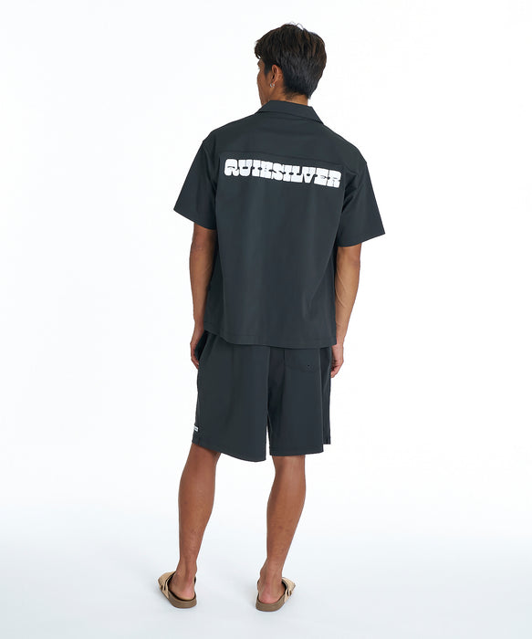 QUIKSILVER メンズ SIGN BAGGY SHORTS ショートパンツ 接触冷感 速乾