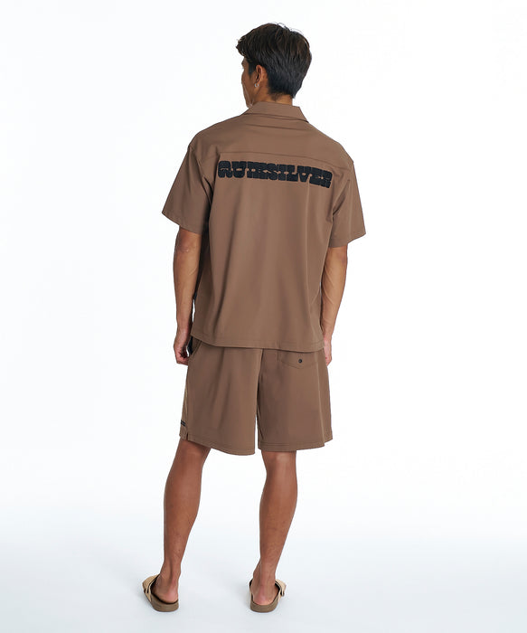 QUIKSILVER メンズ SIGN BAGGY SHORTS ショートパンツ 接触冷感 速乾