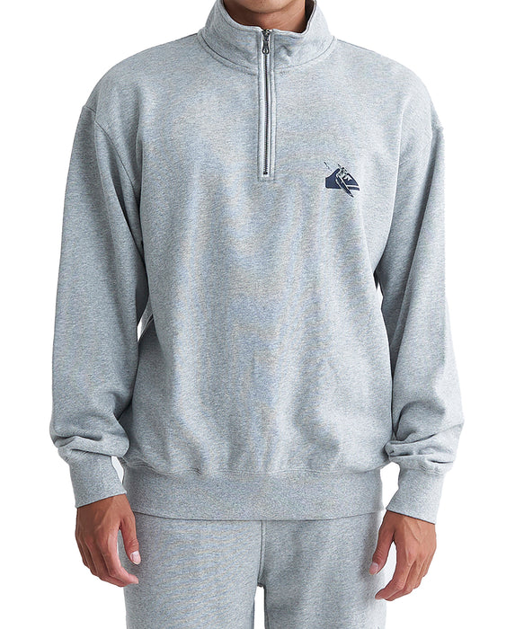 【OUTLET】QUIKSILVER メンズ DNA HALF　ZIP SWEAT 長袖スウェット ルーズフィット