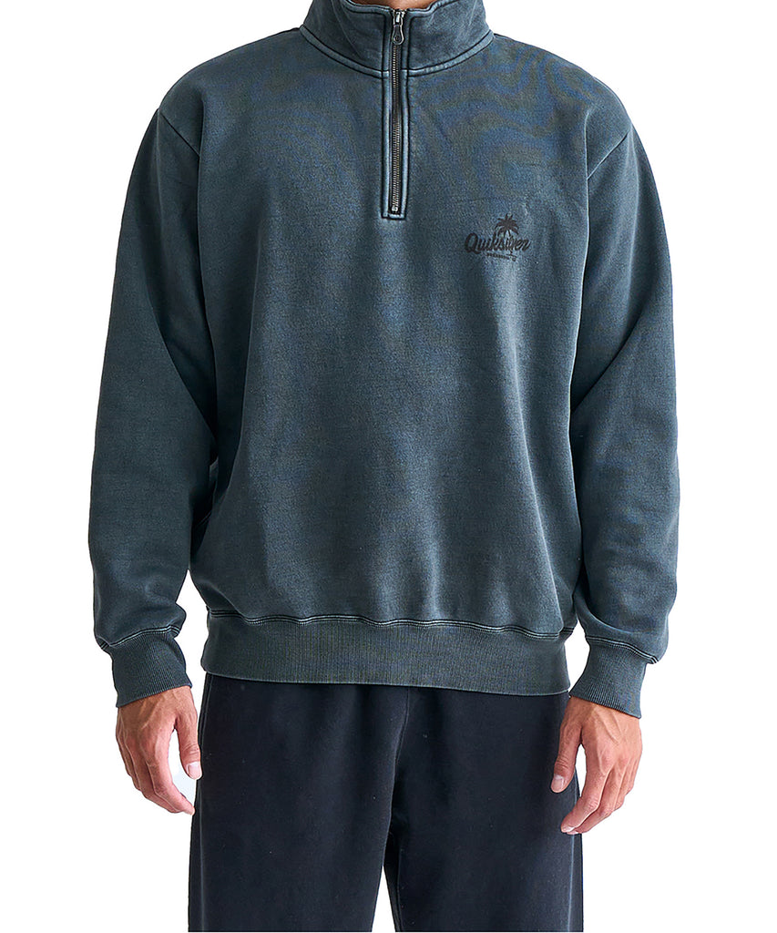 OUTLET】Quiksilver PALM SCRIPT HALF ZIP SWEAT 裏起毛 ハーフジップ
