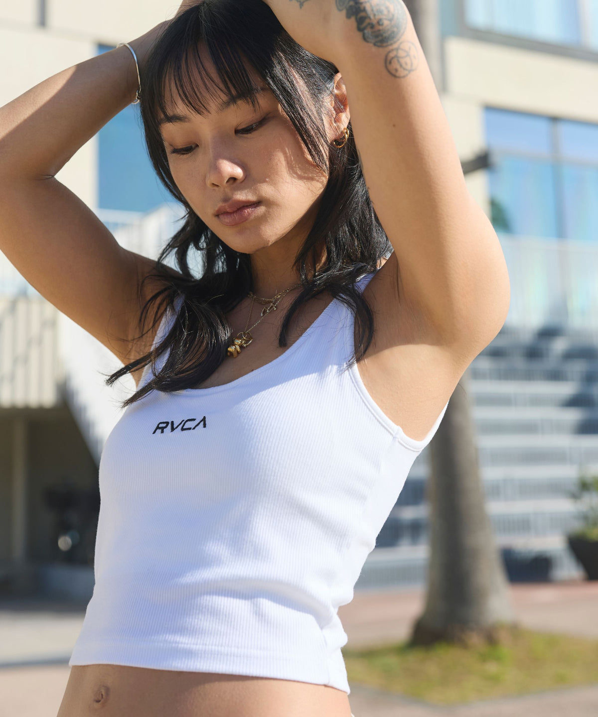 RVCA ウィメンズ MINI RVCA RIBBED TANKTOP タンクトップ 【2026年夏